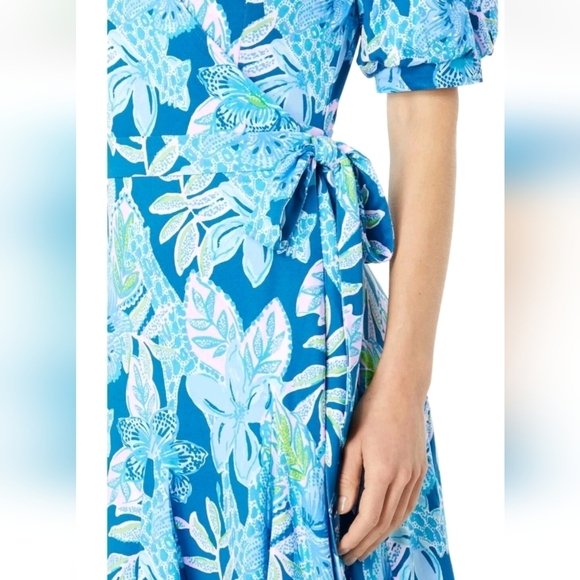 Lilly Pulitzer Kessler Wrap Dress In Macaw Blue Size XS - Picture 4 of 12